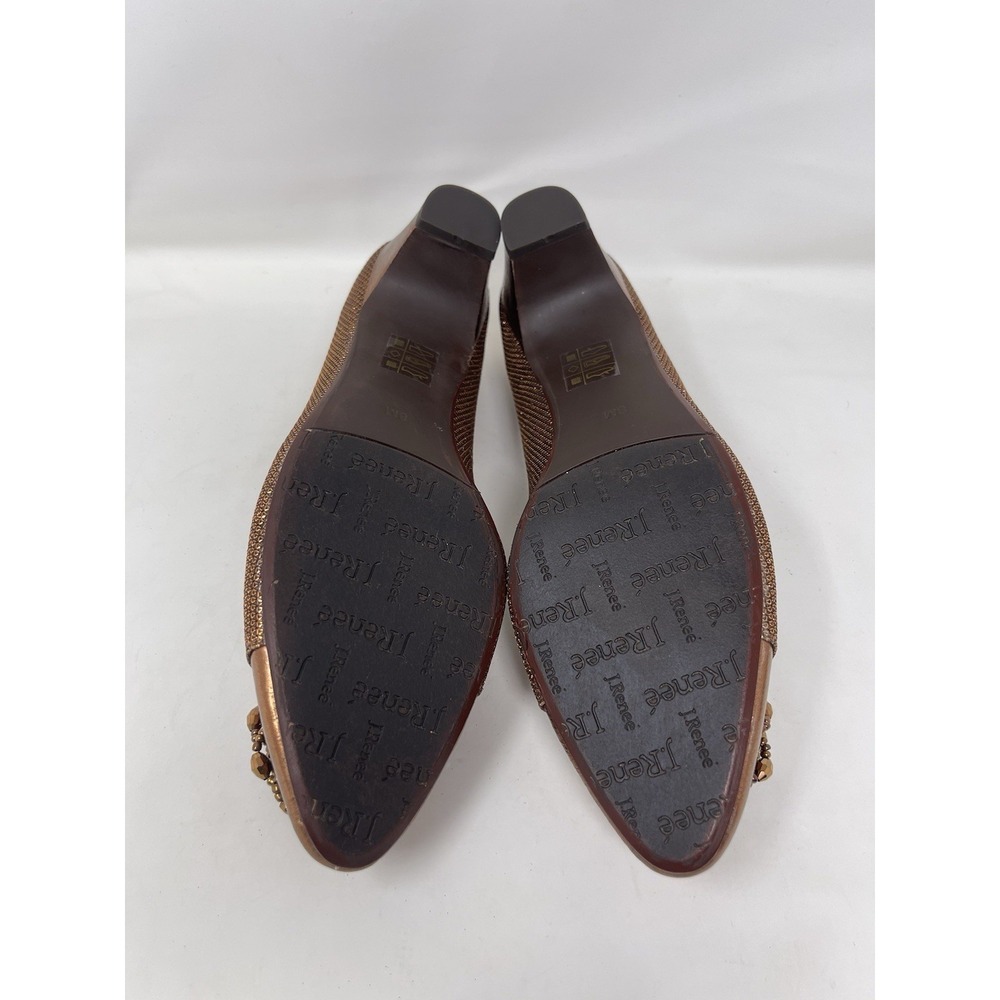 J. Renee Women's Size 8 Glam Copper Amber Beaded Low Heel Pumps Dressy (NWOT) - Picture 8 of 8